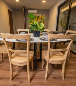 Sala comedor de Kaoba Juriquilla, departamentos en preventa en Querétaro